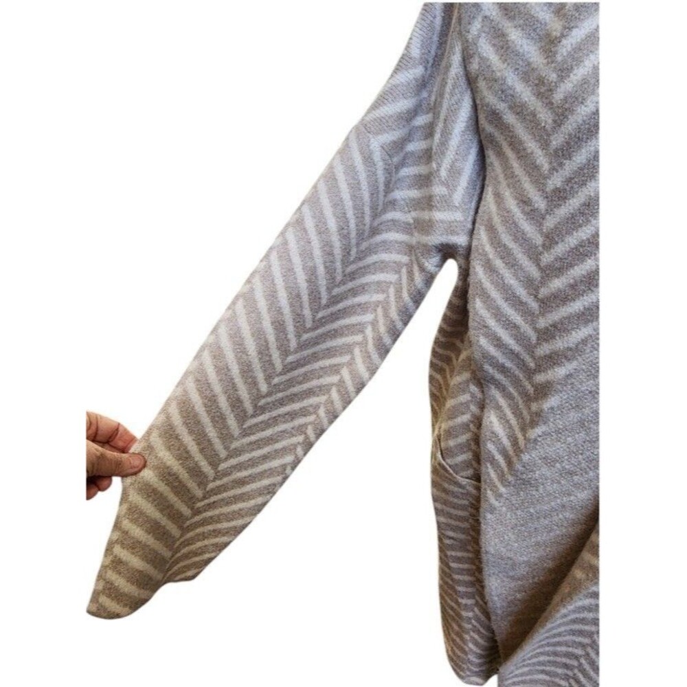 A New Day Coatigan Size 2X Open Front Chevron Pattern Shawl Collar - Picture 2 of 10